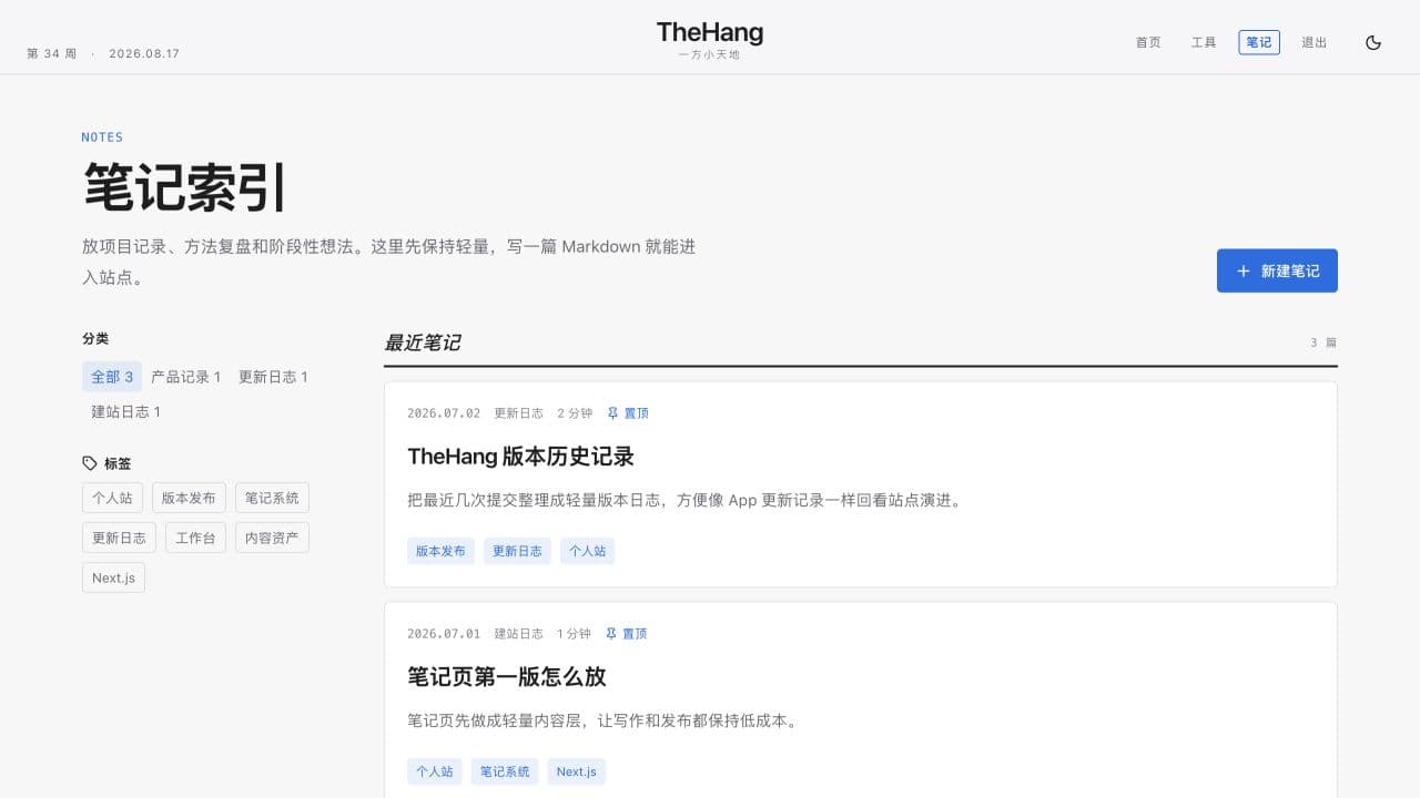笔记页面预览